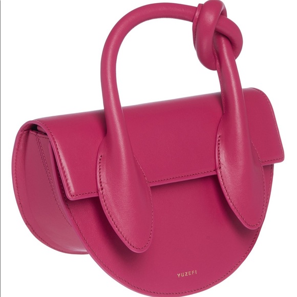 Yuzefi Delores Knot Top Handle Bag in Fuchsia - Picture 3 of 16